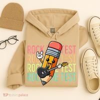 Rock The Test Day Teacher Testing Day Motivational Funny Hoodie thumb 4
