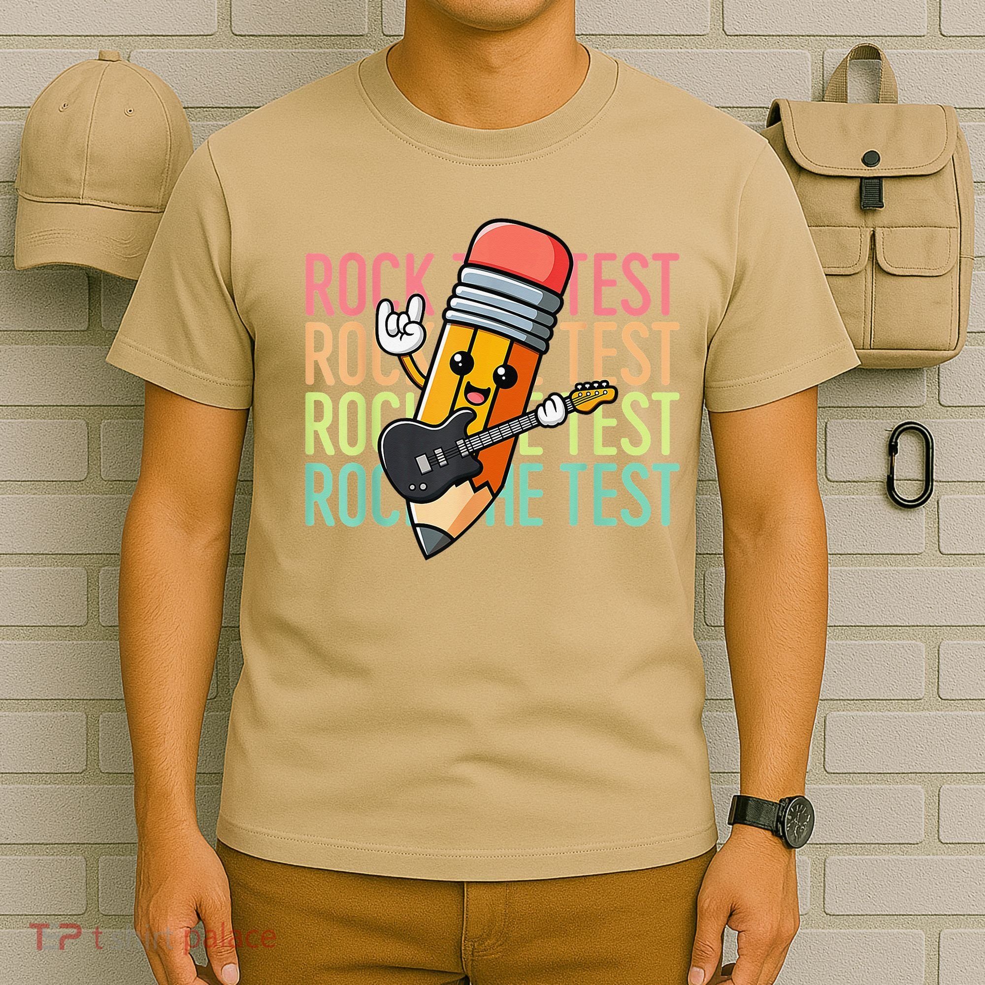 Rock The Test Day Teacher Testing Day Motivational Funny T-Shirt