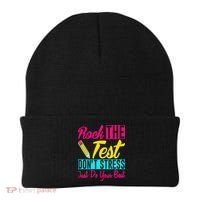 Rock The Test Dont Stress Just Do Your Best Testing Day Beanie thumb 0