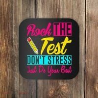 Rock The Test Dont Stress Just Do Your Best Testing Day Coaster thumb 0