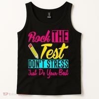 Rock The Test Dont Stress Just Do Your Best Testing Day Tank Top thumb 2