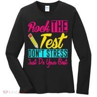 Rock The Test Dont Stress Just Do Your Best Testing Day Women's Long Sleeve Shirt thumb 0
