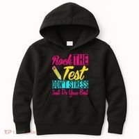 Rock The Test Dont Stress Just Do Your Best Testing Day Kids Hoodie thumb 0
