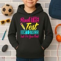 Rock The Test Dont Stress Just Do Your Best Testing Day Kids Hoodie thumb 2
