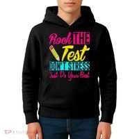 Rock The Test Dont Stress Just Do Your Best Testing Day Kids Hoodie thumb 4