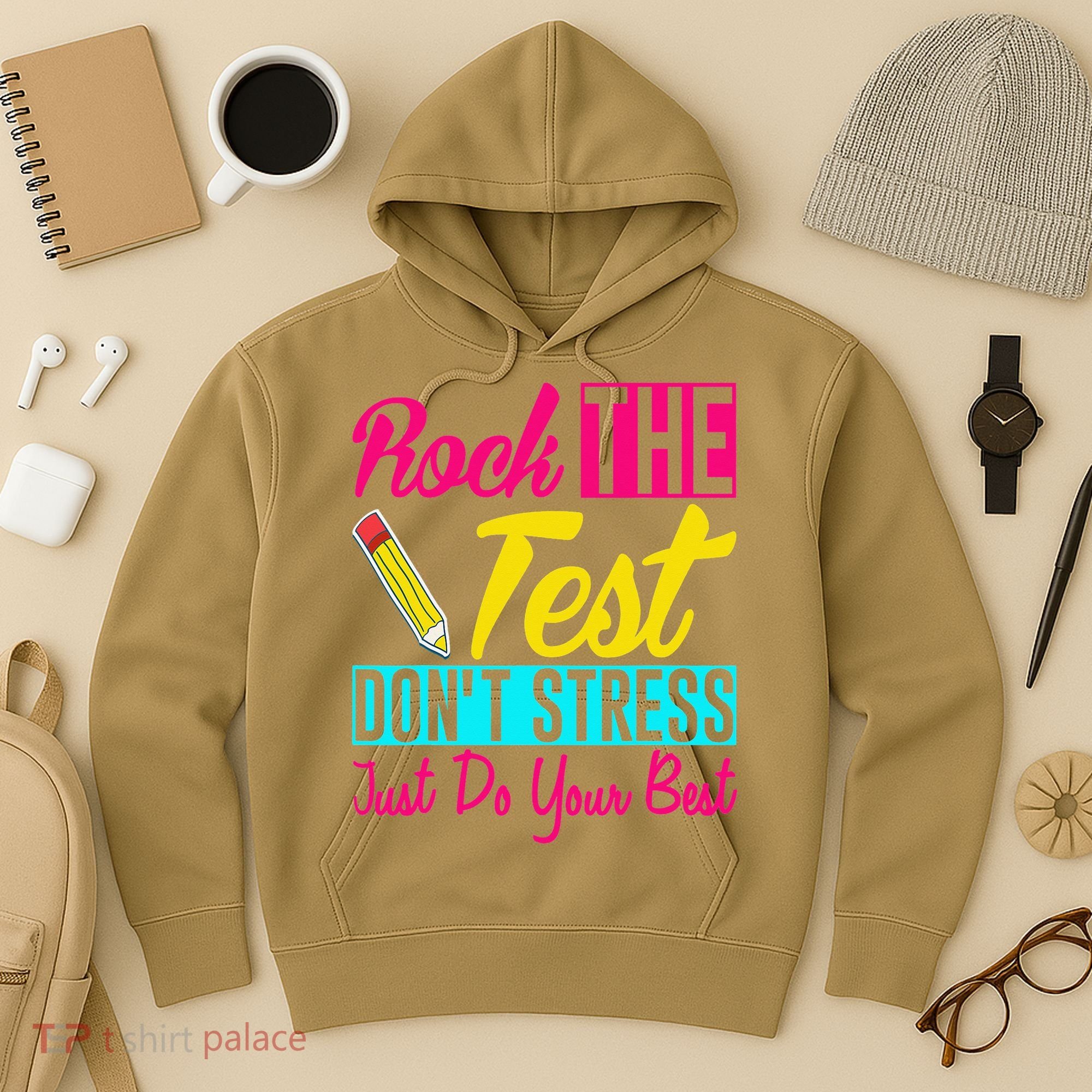 Rock The Test Dont Stress Just Do Your Best Testing Day Hoodie