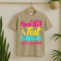 Rock The Test Dont Stress Just Do Your Best Testing Day T-Shirt thumb 2