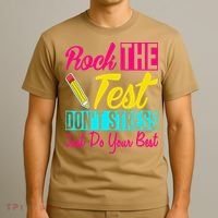 Rock The Test Dont Stress Just Do Your Best Testing Day T-Shirt thumb 3