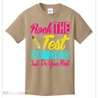 Rock The Test Dont Stress Just Do Your Best Testing Day Kids T-Shirt thumb 0