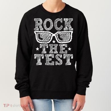 Rock The Test Testing Day Retro Motivational Women's Sweatshirt