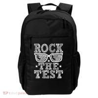 Rock The Test Testing Day Retro Motivational Backpack thumb 0