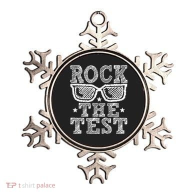 Rock The Test Testing Day Retro Motivational Ornament
