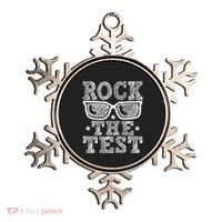 Rock The Test Testing Day Retro Motivational Ornament thumb 0