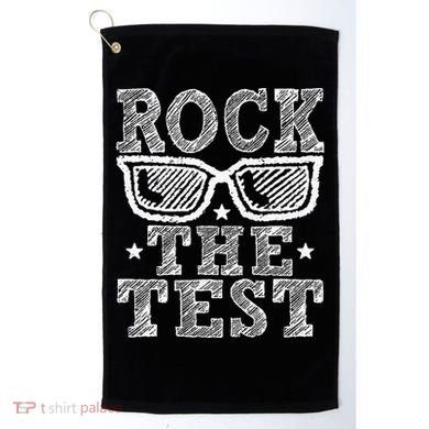 Rock The Test Testing Day Retro Motivational Golf Towel