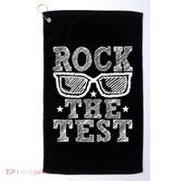 Rock The Test Testing Day Retro Motivational Golf Towel thumb 0