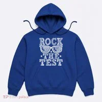 Rock The Test Testing Day Retro Motivational Hoodie thumb 0