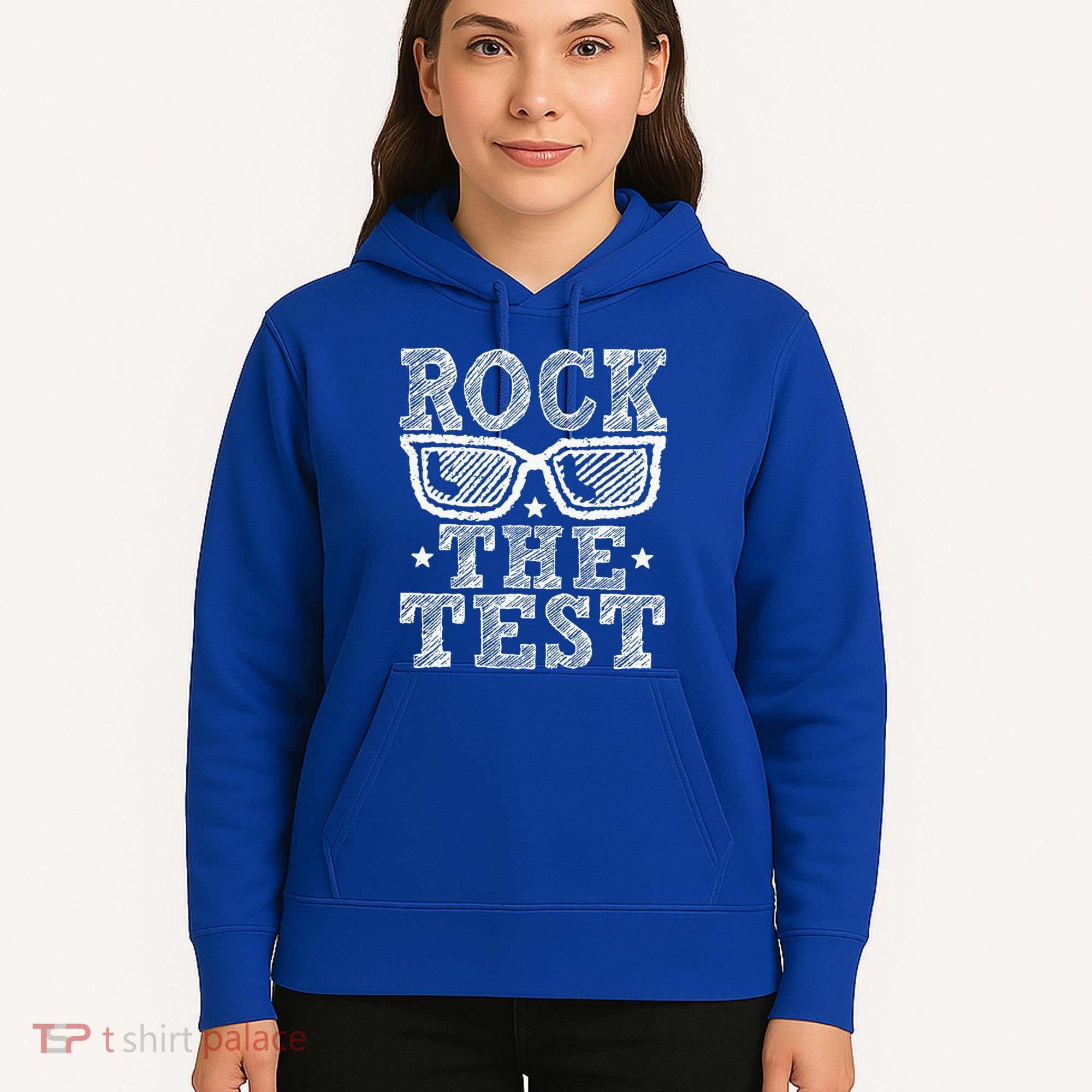 Rock The Test Testing Day Retro Motivational Hoodie
