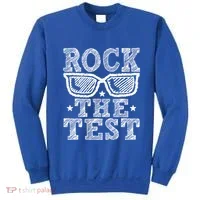Rock The Test Testing Day Retro Motivational Sweatshirt thumb 0