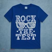Rock The Test Testing Day Retro Motivational T-Shirt thumb 5
