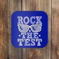 Rock The Test Testing Day Retro Motivational Coaster thumb 0