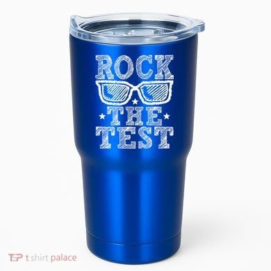 Rock The Test Testing Day Retro Motivational Tumbler