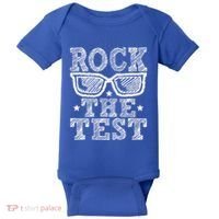 Rock The Test Testing Day Retro Motivational Baby Bodysuit thumb 0