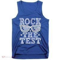 Rock The Test Testing Day Retro Motivational Tank Top thumb 0