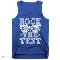 Rock The Test Testing Day Retro Motivational Tank Top thumb 0