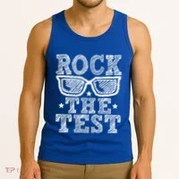 Rock The Test Testing Day Retro Motivational Tank Top thumb 3