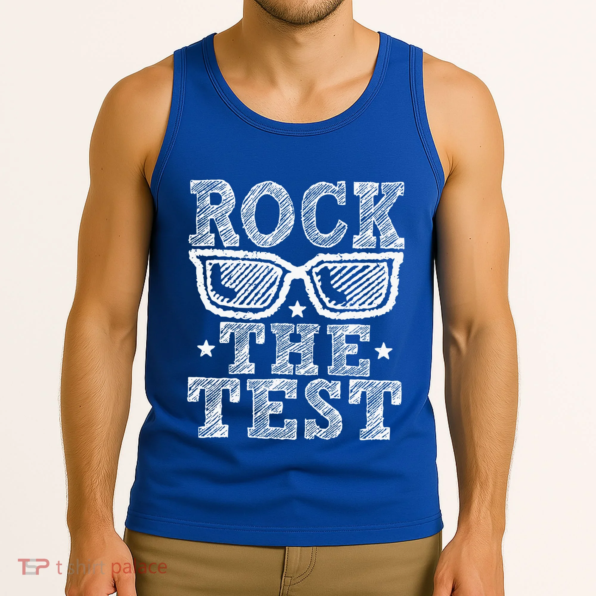 Rock The Test Testing Day Retro Motivational Tank Top