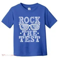 Rock The Test Testing Day Retro Motivational Toddler T-Shirt thumb 0