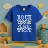 Rock The Test Testing Day Retro Motivational Toddler T-Shirt thumb 3