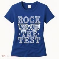 Rock The Test Testing Day Retro Motivational Women's T-Shirt thumb 0
