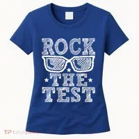 Rock The Test Testing Day Retro Motivational Women's T-Shirt thumb 0