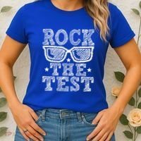 Rock The Test Testing Day Retro Motivational Women's T-Shirt thumb 2