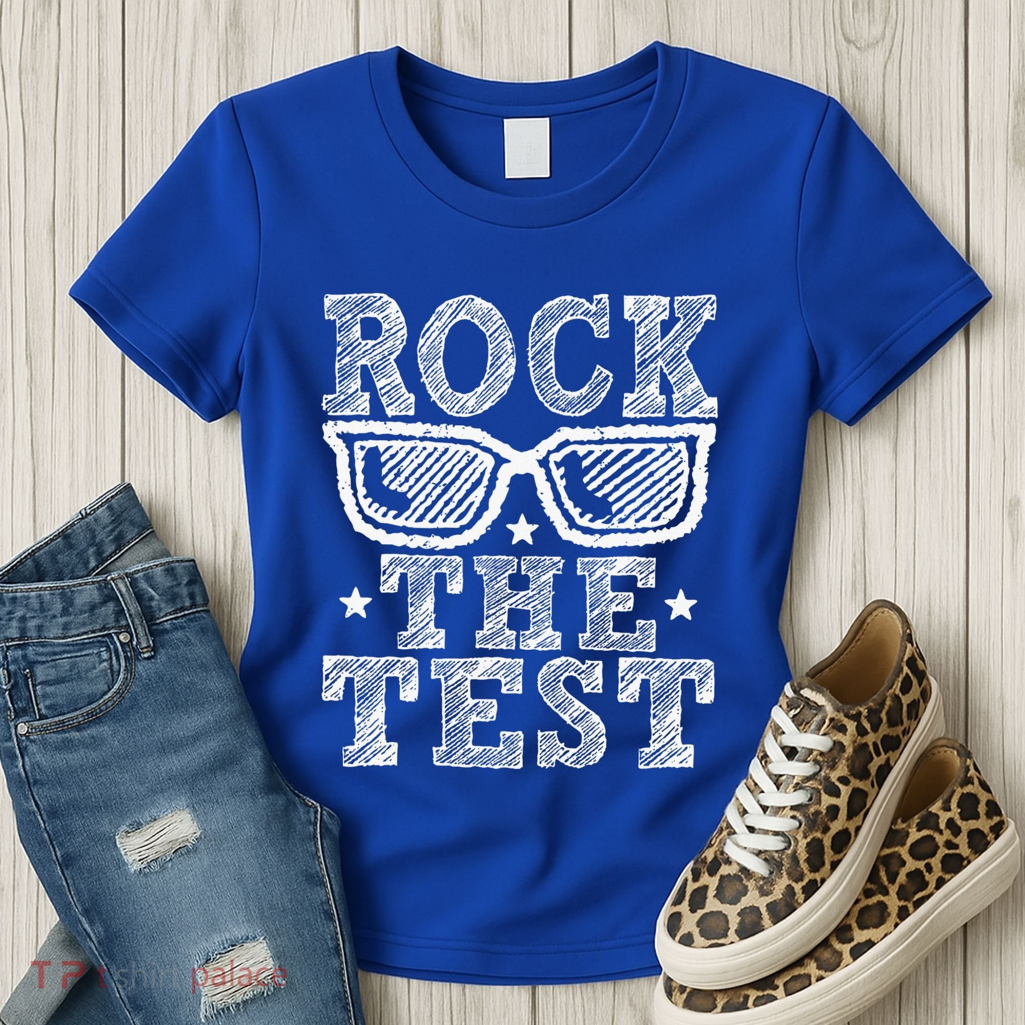Rock The Test Testing Day Retro Motivational Women's T-Shirt