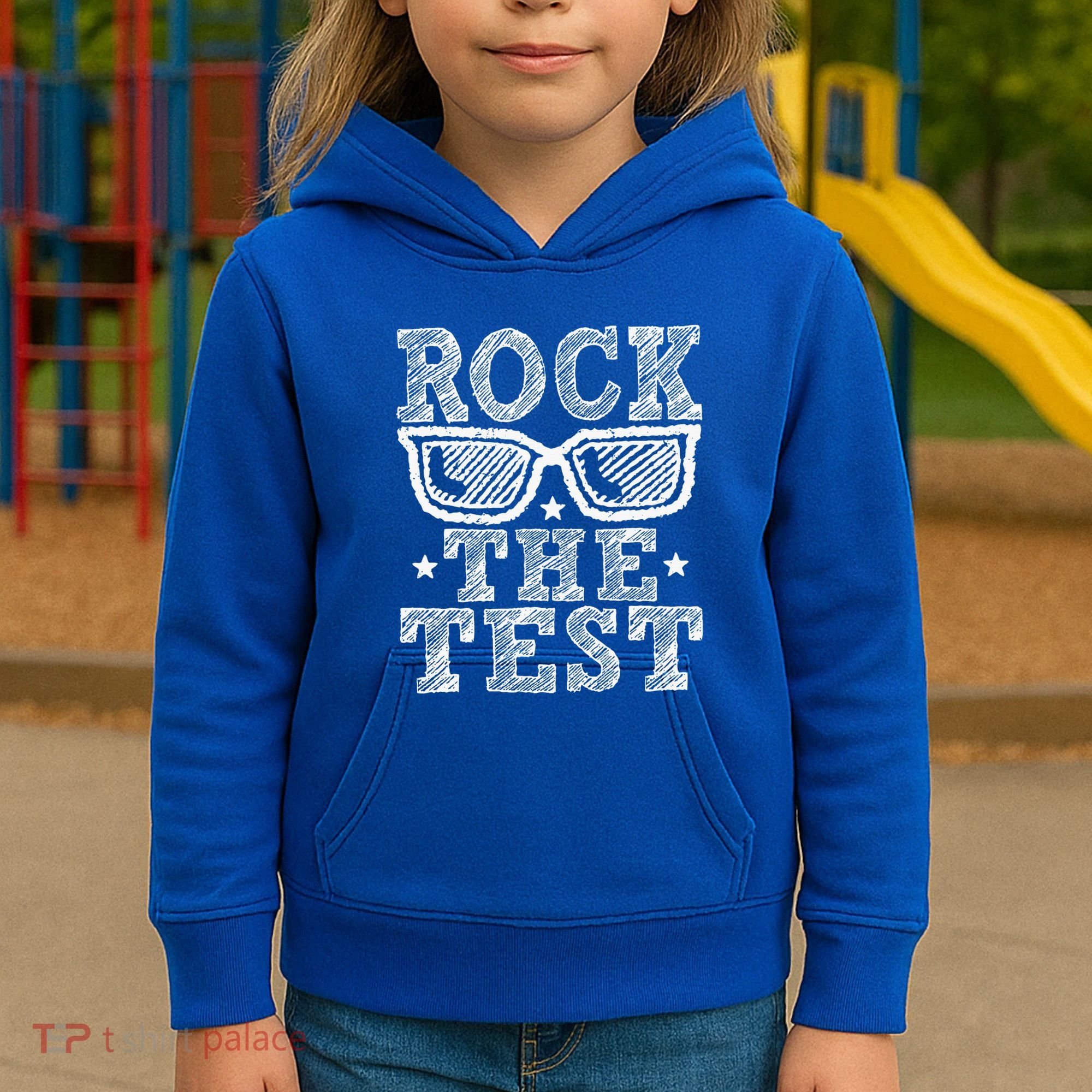 Rock The Test Testing Day Retro Motivational Kids Hoodie