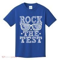 Rock The Test Testing Day Retro Motivational Kids T-Shirt thumb 0