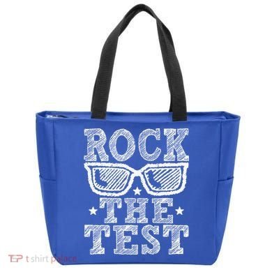 Rock The Test Testing Day Retro Motivational Tote Bag