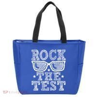 Rock The Test Testing Day Retro Motivational Tote Bag thumb 0
