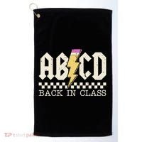 Retro Teacher Tour Abcd Back To School Classic Rock Golf Towel thumb 0