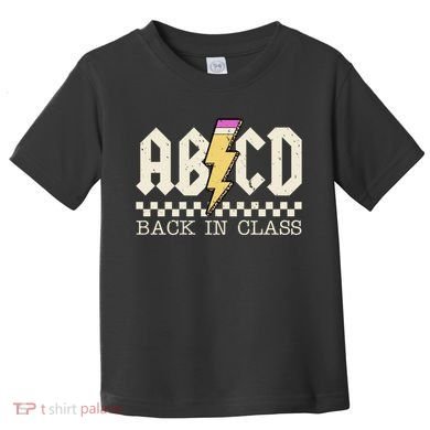 Retro Teacher Tour Abcd Back To School Classic Rock Toddler T-Shirt