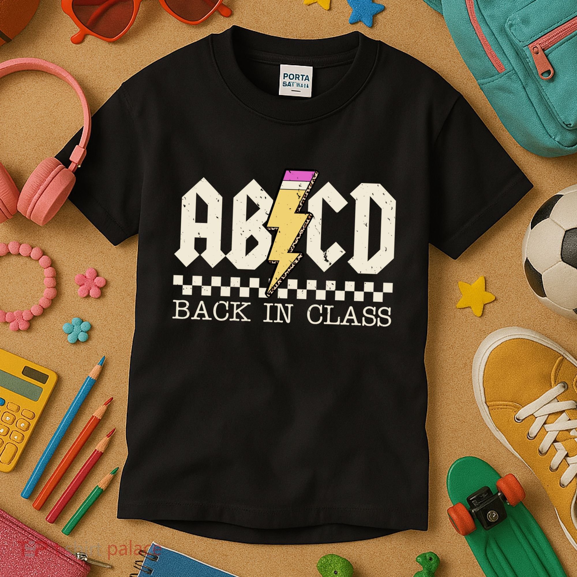 Retro Teacher Tour Abcd Back To School Classic Rock Kids T-Shirt