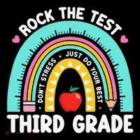 Rock The Test Day 3rd Grade Teacher Third Grade Testing Day Backpack thumb 2