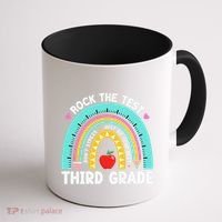 Rock The Test Day 3rd Grade Teacher Third Grade Testing Day Coffee Mug thumb 1