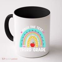 Rock The Test Day 3rd Grade Teacher Third Grade Testing Day Coffee Mug thumb 0