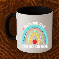 Rock The Test Day 3rd Grade Teacher Third Grade Testing Day Coffee Mug thumb 2
