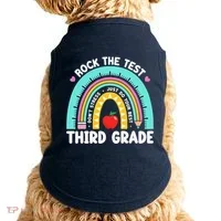 Rock The Test Day 3rd Grade Teacher Third Grade Testing Day Doggie Tank thumb 0