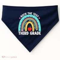 Rock The Test Day 3rd Grade Teacher Third Grade Testing Day USA-Made Doggie Bandana thumb 0
