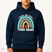 Rock The Test Day 3rd Grade Teacher Third Grade Testing Day Hoodie thumb 2